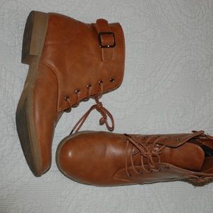 Leather combat boots